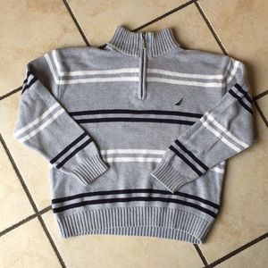 Nautica | Striped Boys Knit 3/4 Zip Up Sweater